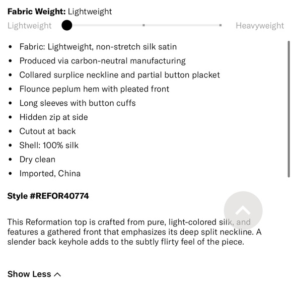 Reformation Rennes Silk Top - Picture 8 of 8